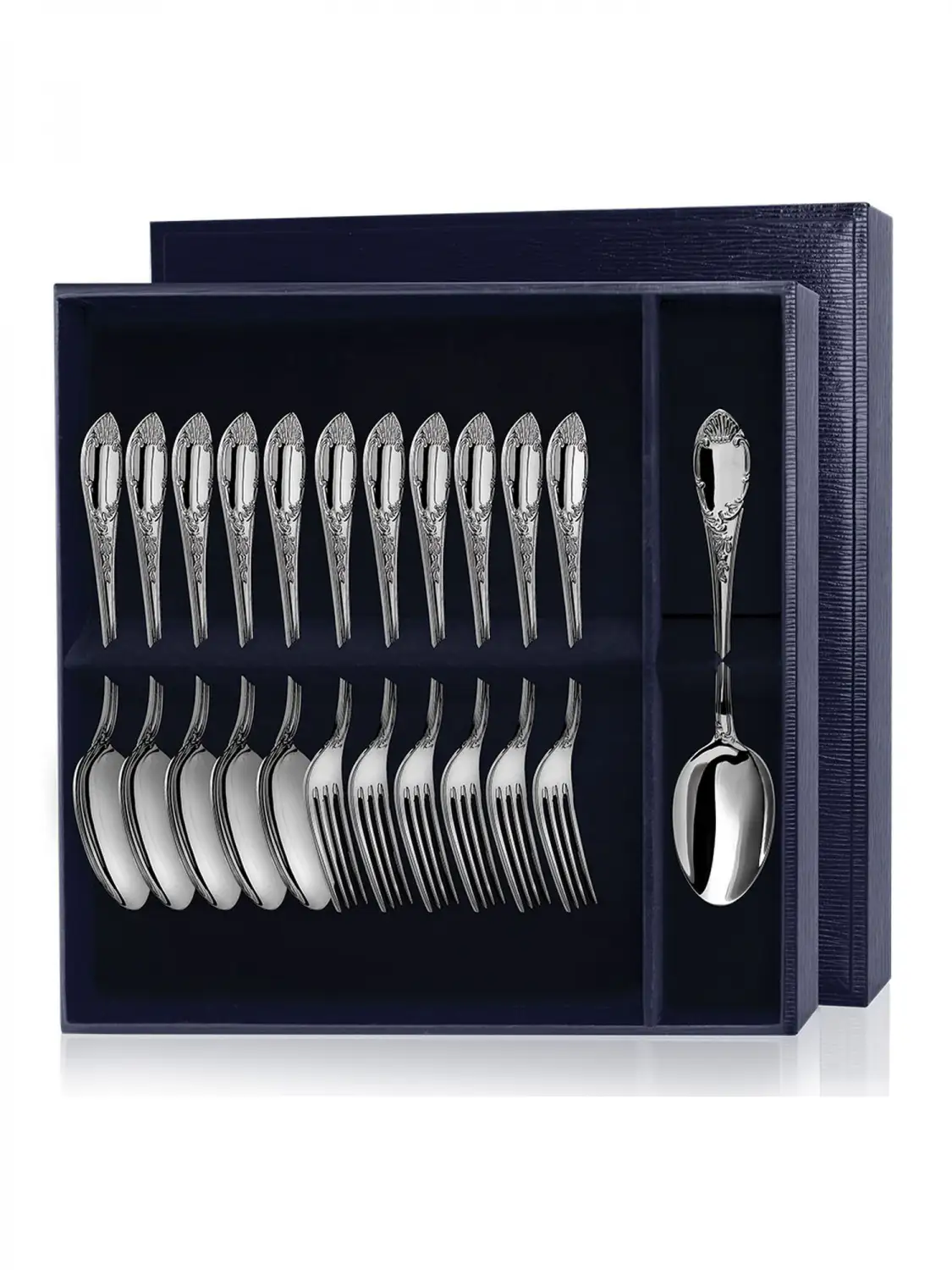 Набор десертный Престиж: вилка и ложка (Серебро 925) набор десертный престиж вилка ложка нож серебро 925