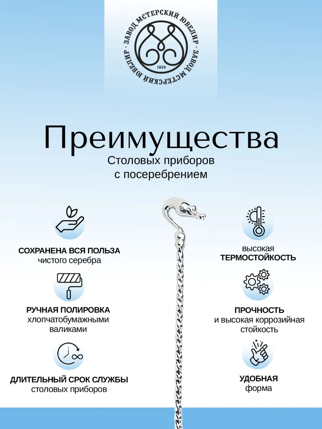 Ложка барная из мельхиора с посеребрением