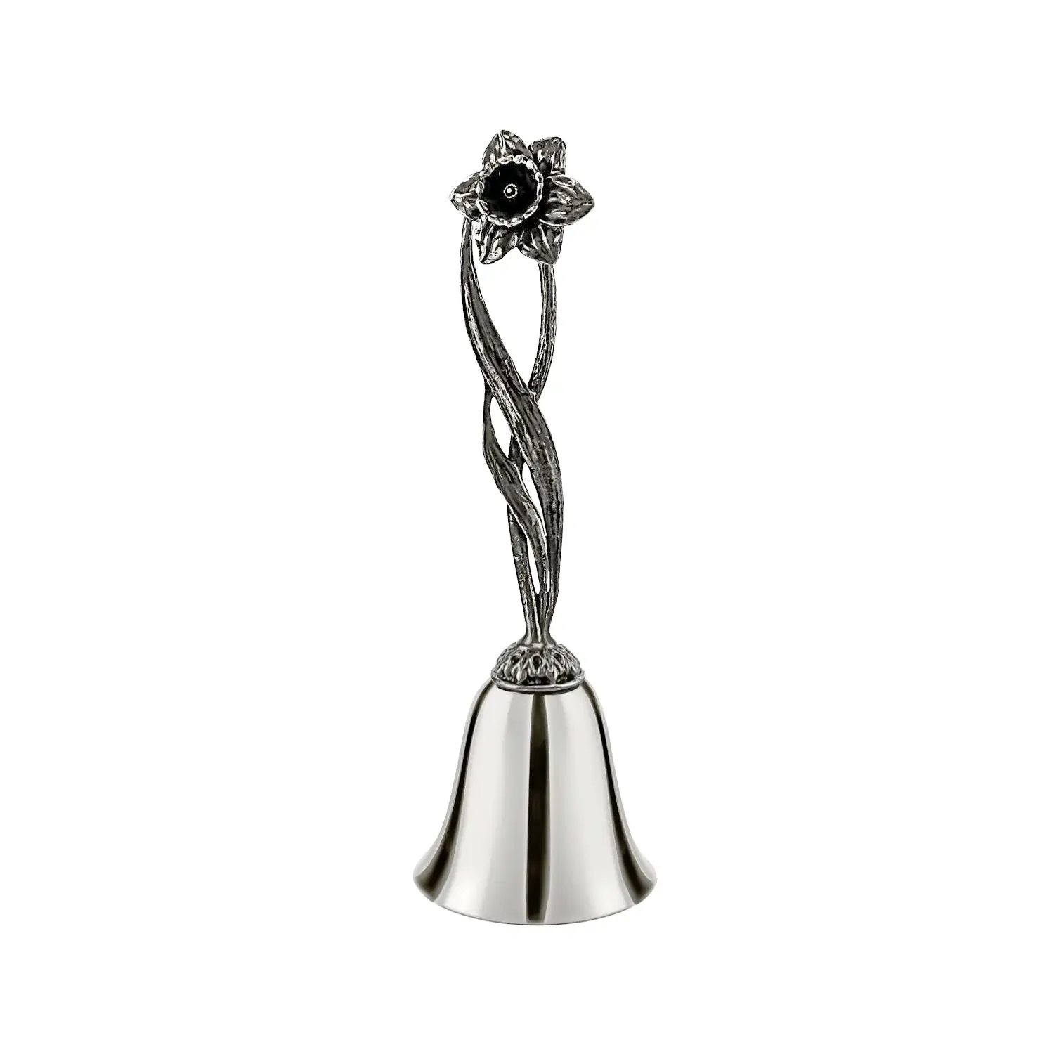 Колокольчик "Цветы России Нарцисс" никелированный с чернением (малый)