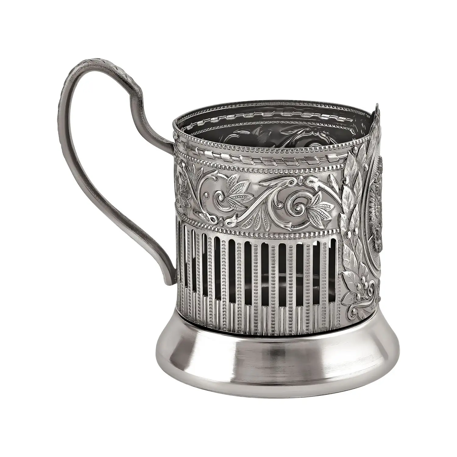 Набор для чая никелированный с чернением "Герб РФ"