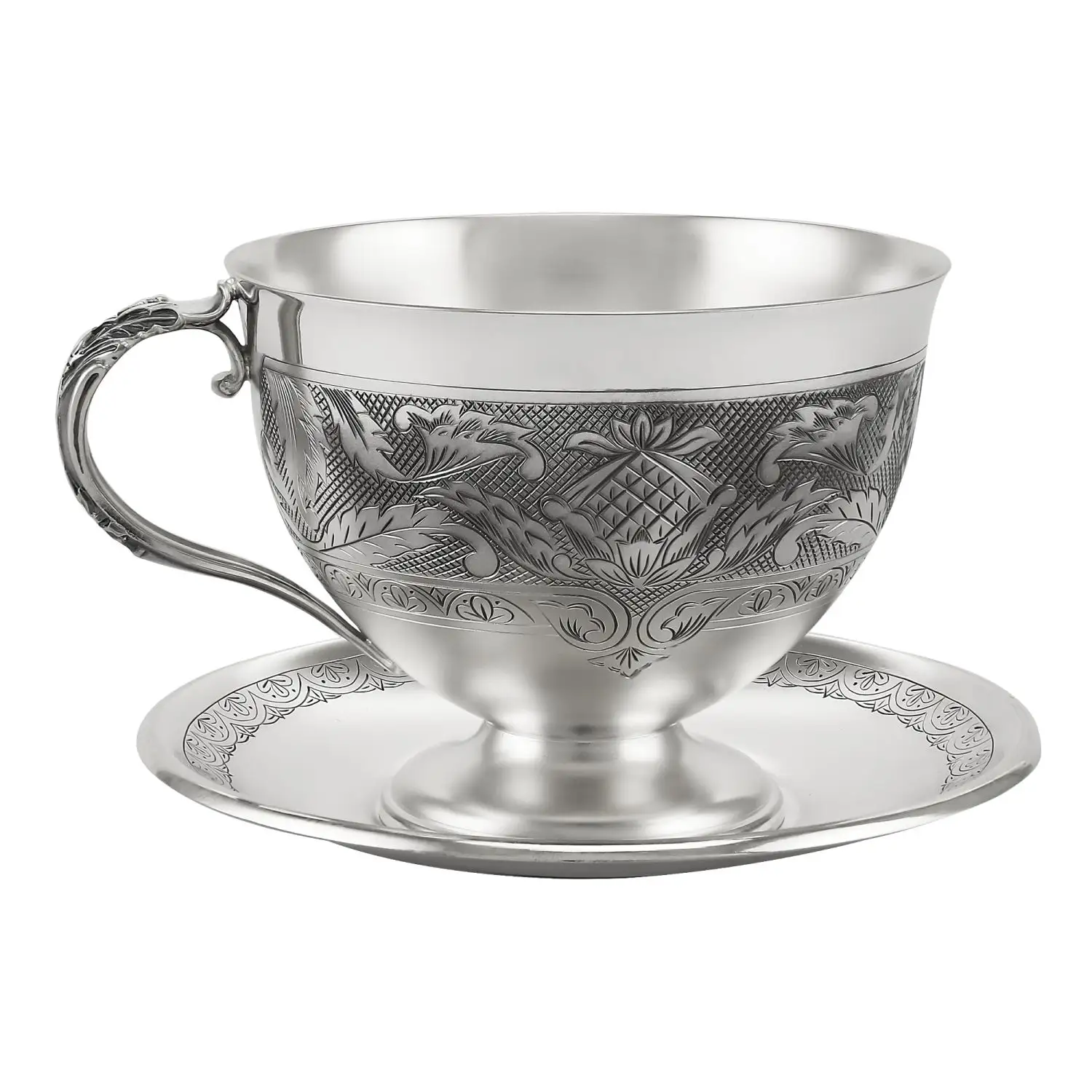 Чашка с блюдцем №3 РИВЬЕРА (Серебро 925)