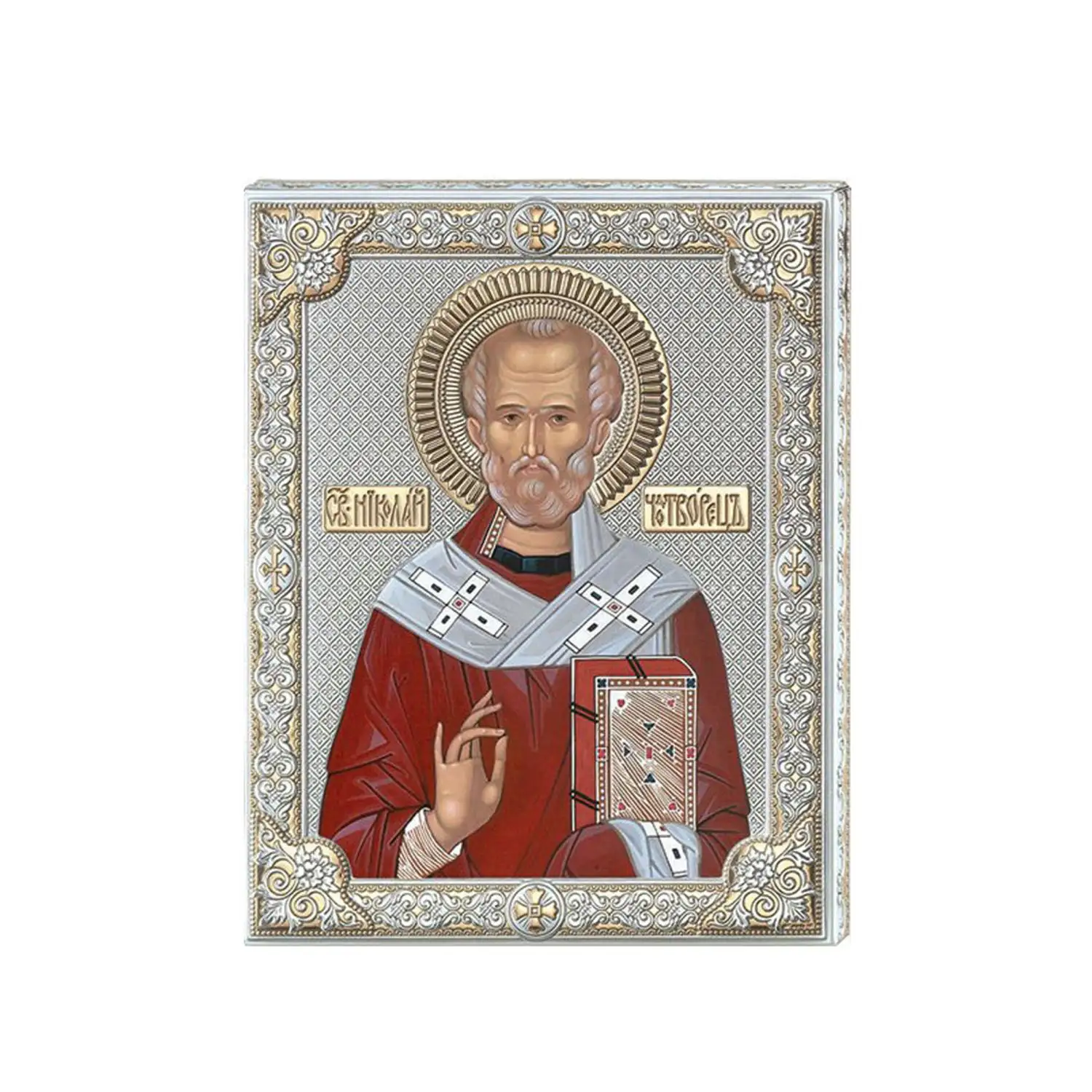 Икона Святой Николай Чудотворец (12*16) икона николай чудотворец 12х11 5 нч 761 прямая печать по левкасу золочение