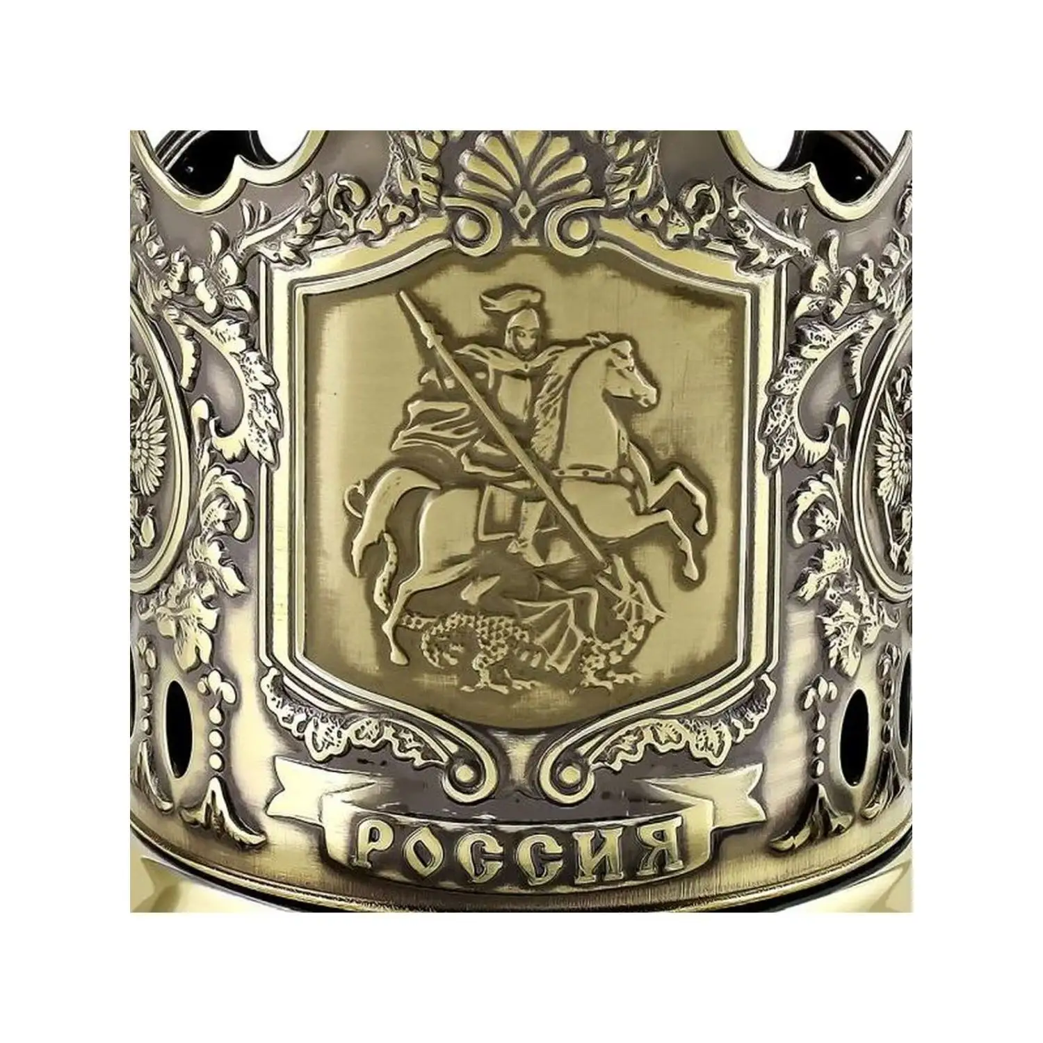 Подстаканник латунный "Георгий Победоносец"