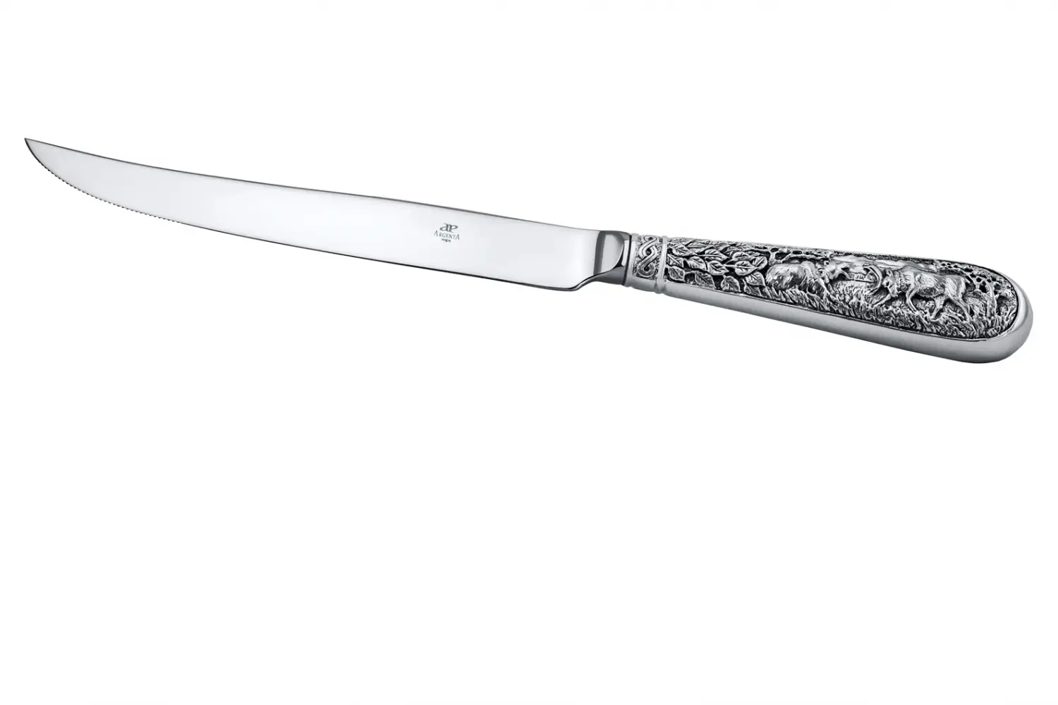Нож для стейка Лось посеребренный с чернением набор для сыра лось доска нож поднос шпажка посеребренный с чернением