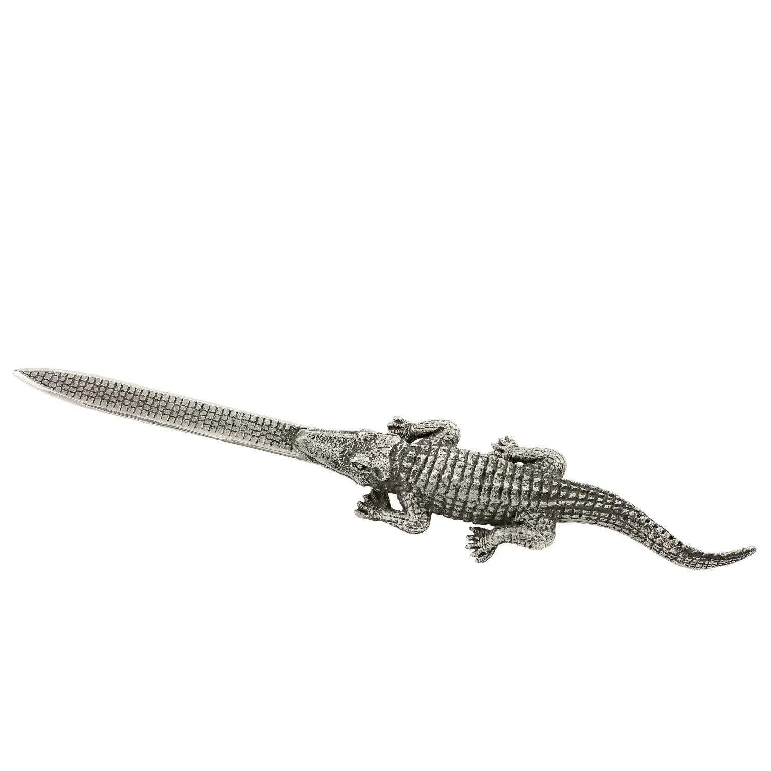 нож для писем индустриальный машинка никелированный с чернением Нож для писем Крокодил никелированный с чернением