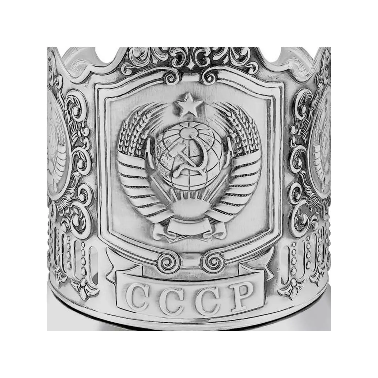 Набор для чая  посеребренный "Герб СССР"