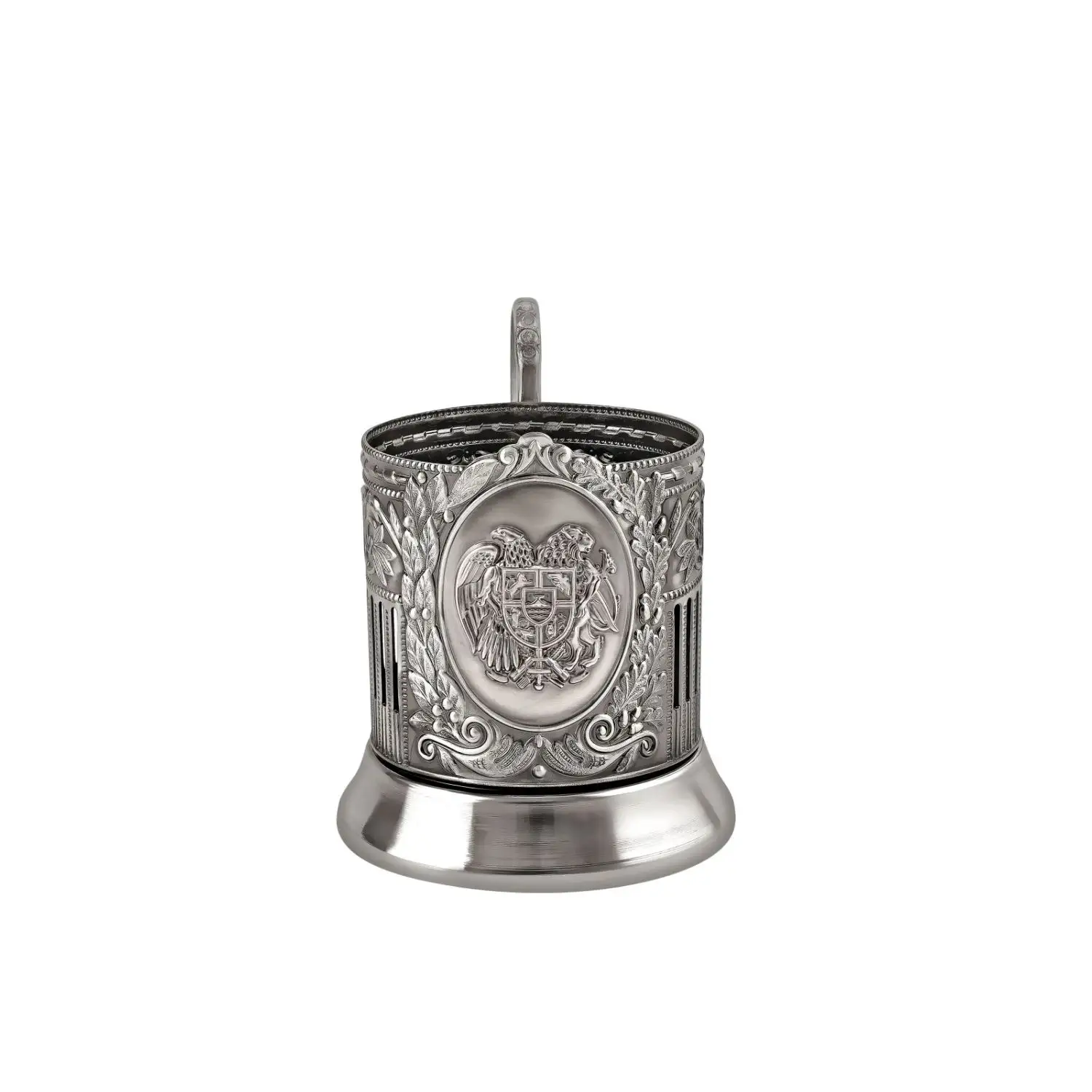 Фото Набор для чая  никелированный с чернением  '"Герб Армении" №2