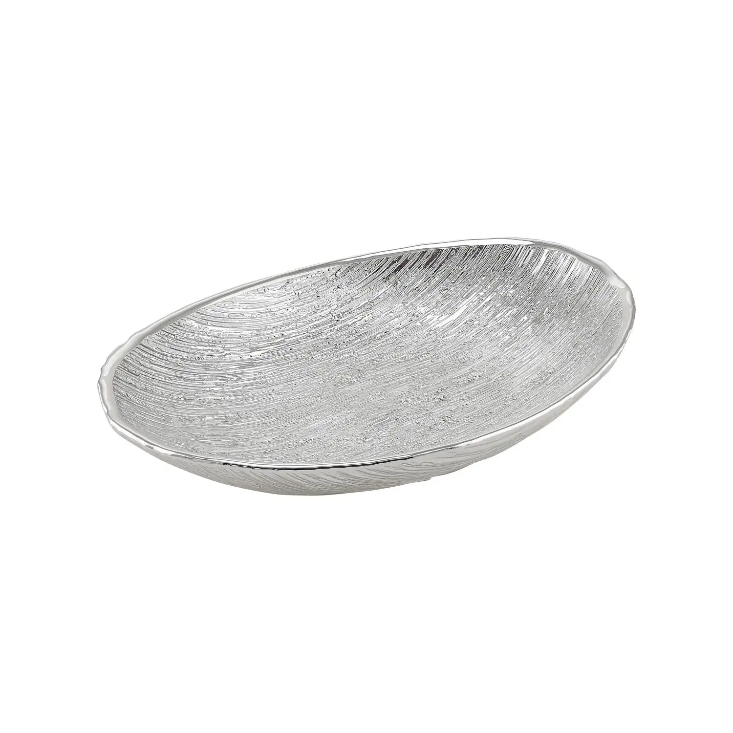 Блюдо стеклянное GRANITO (цвет серебро) диаметр 27см, высота 18 см