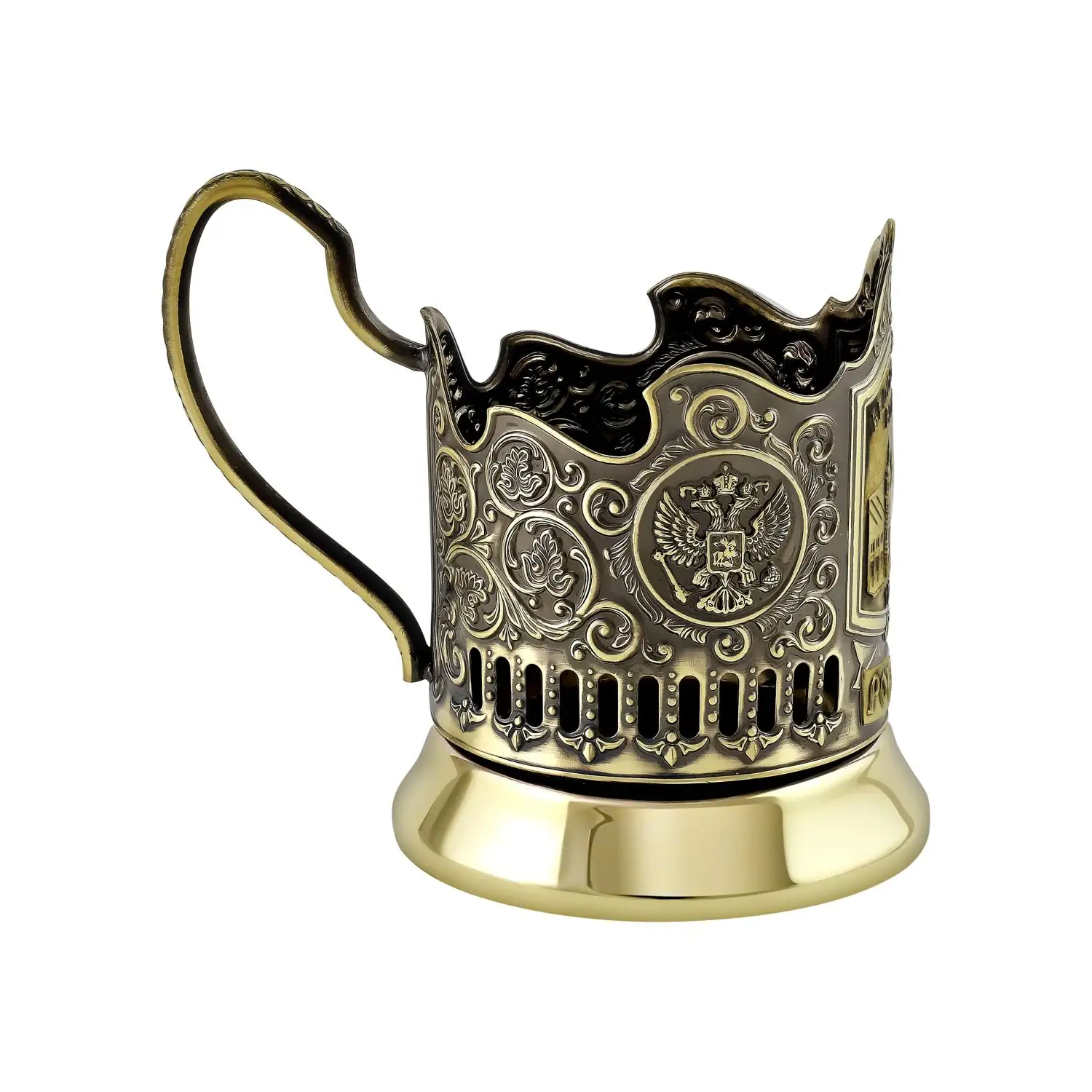 Набор д/чая  латунный "Белорусский вокзал"