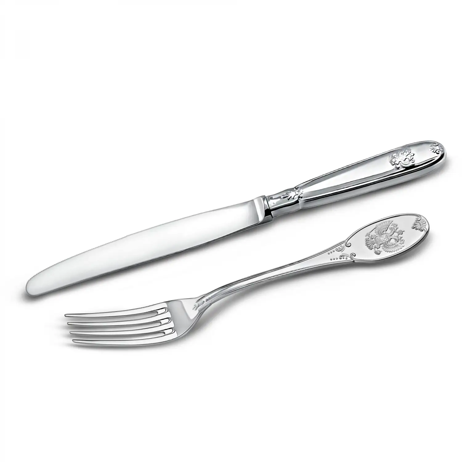Набор столовый Единство: вилка и нож (Серебро 925) набор столовый единство вилка ложка нож серебро 925