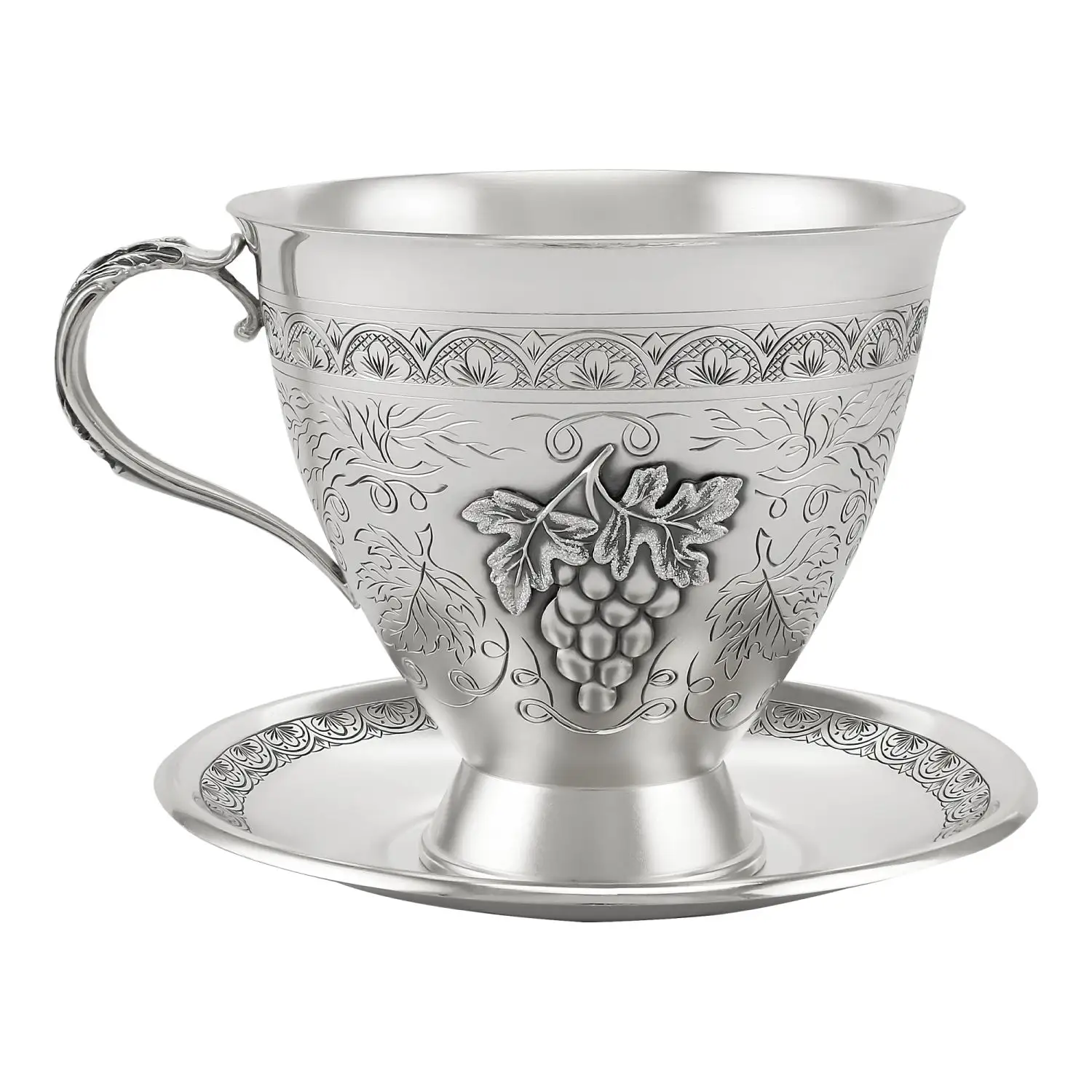 чашка с блюдцем imari розы парижа 0 22 л Чашка с блюдцем №22 (Серебро 925)